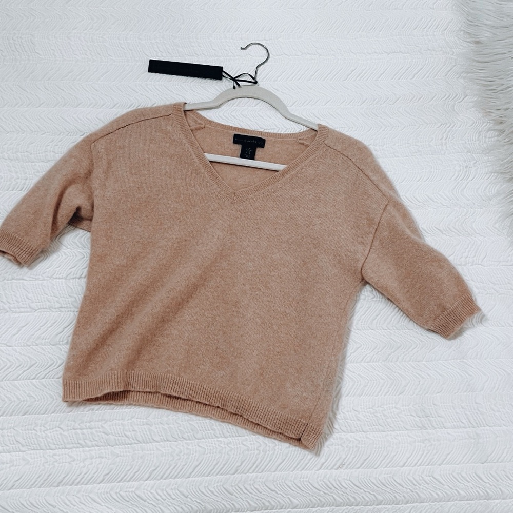 House of Harlow 1960 Beige V-Neck Sweater cashmere
